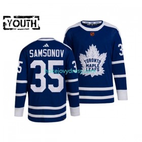 Dětské Hokejový Dres Toronto Maple Leafs ILYA SAMSONOV 35 Adidas 2022 Reverse Retro Modrý Authentic